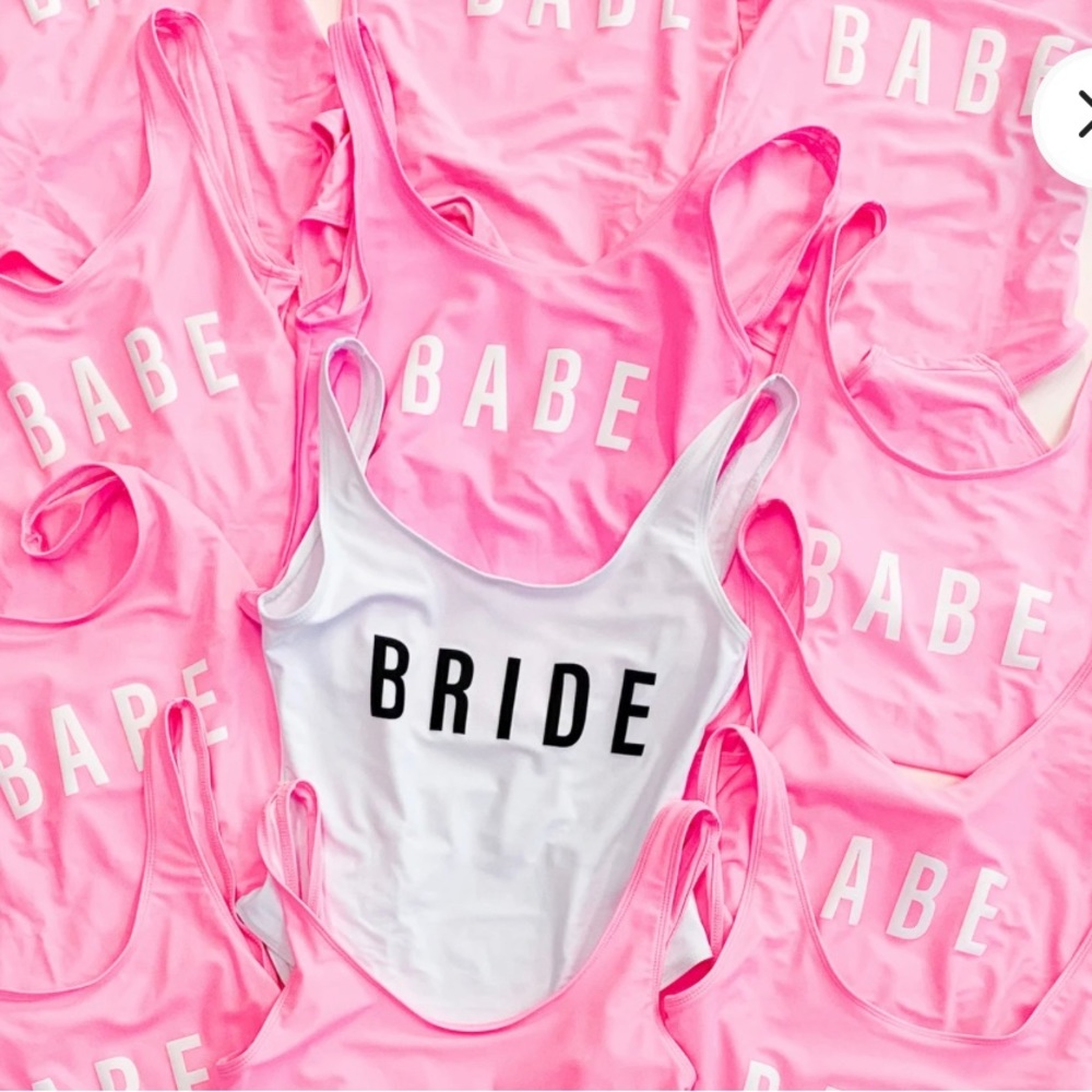 Pink babe One Piece swim suit, size medium